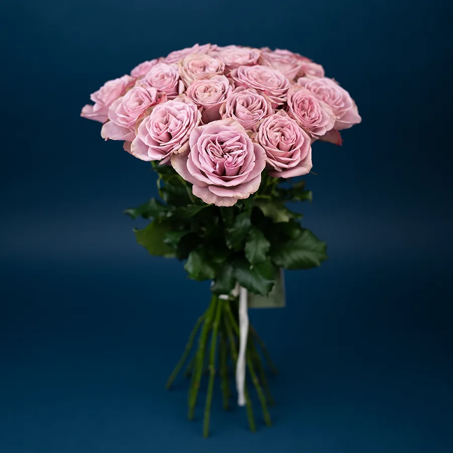 Букет из 21 пыльно-сиреневой садовой розы Монмартр (02765)