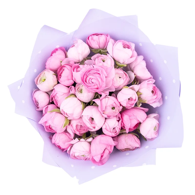 Букет из 29 розовых ранункулюсов Элеганс (02150)
