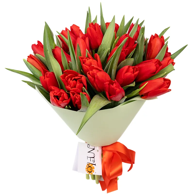 Букет из 31 красного тюльпана (01889)