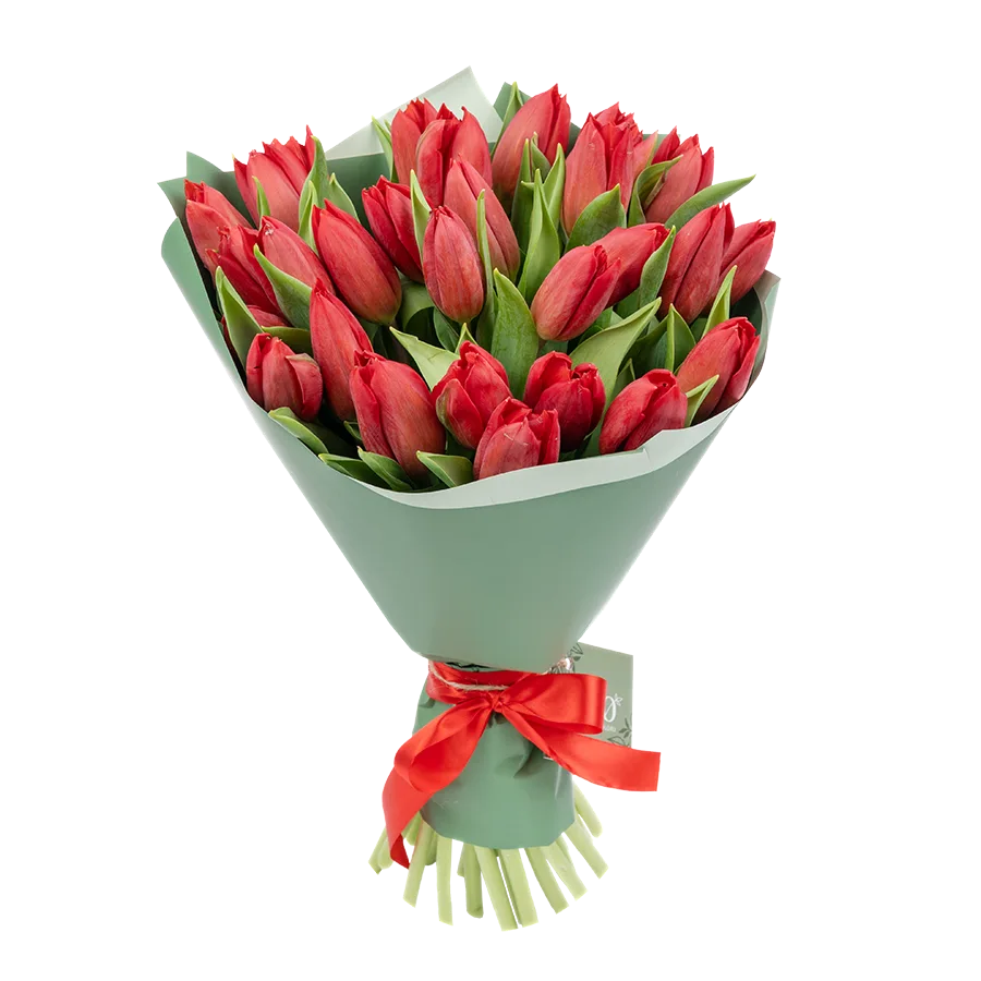 Букет из 29 красных тюльпанов (01890)