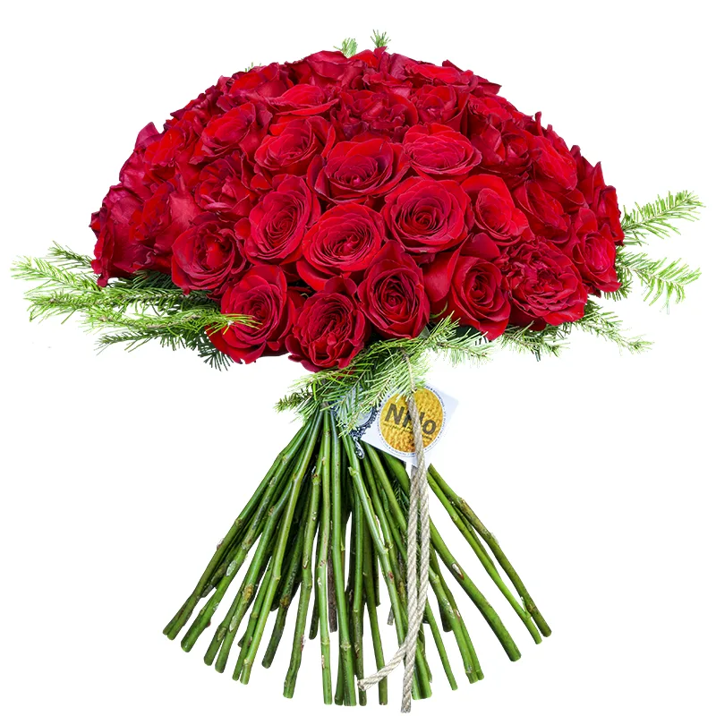 Букет из 51 розы сердцем (00685)