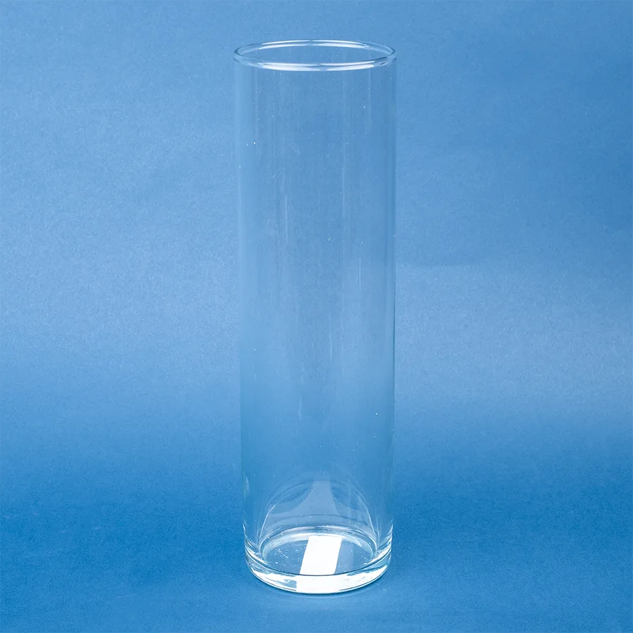 Ваза цилиндр стеклянная прозрачная Ø9x28 см (00584)