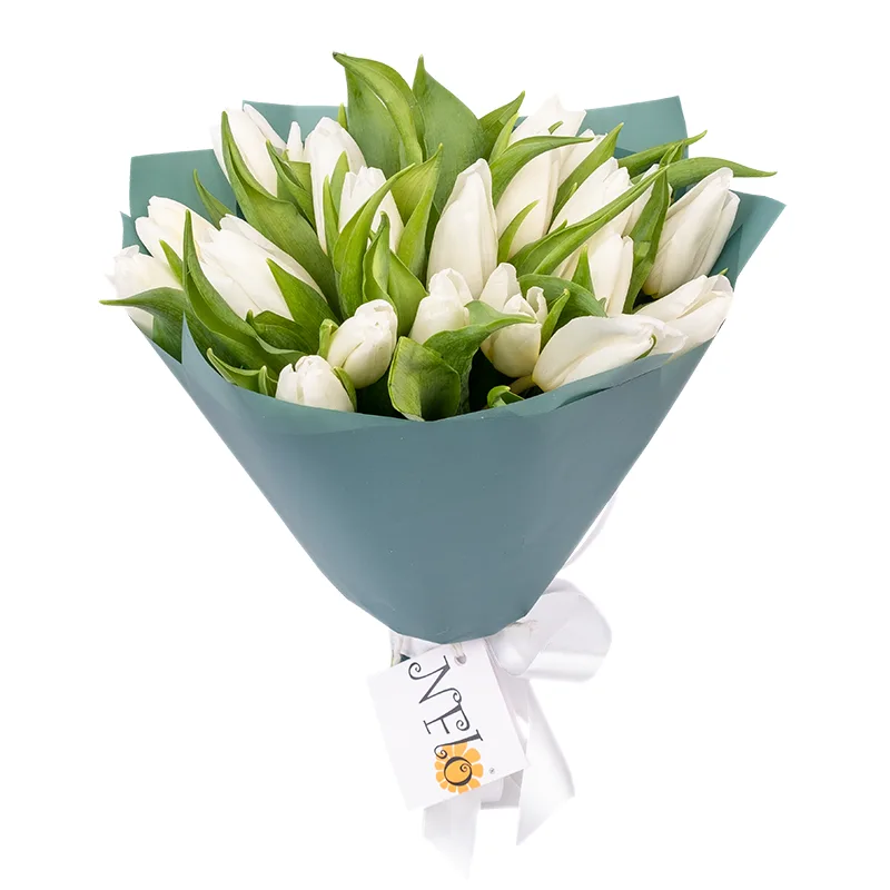 Букет из 21 белого тюльпана (01910)