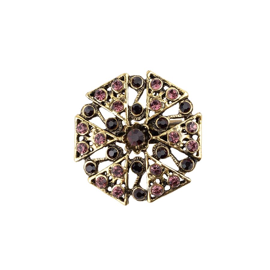 Брошь с камнями сиреневая (00180)