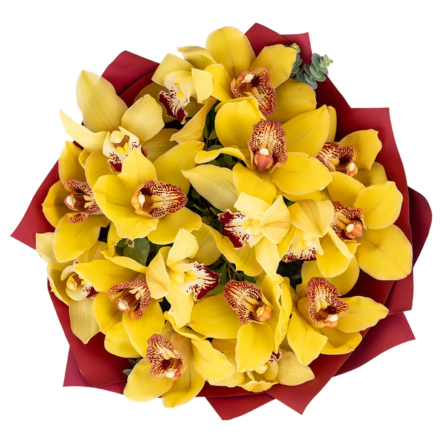 Букет из 17 желтых орхидей Цимбидиум (03068)