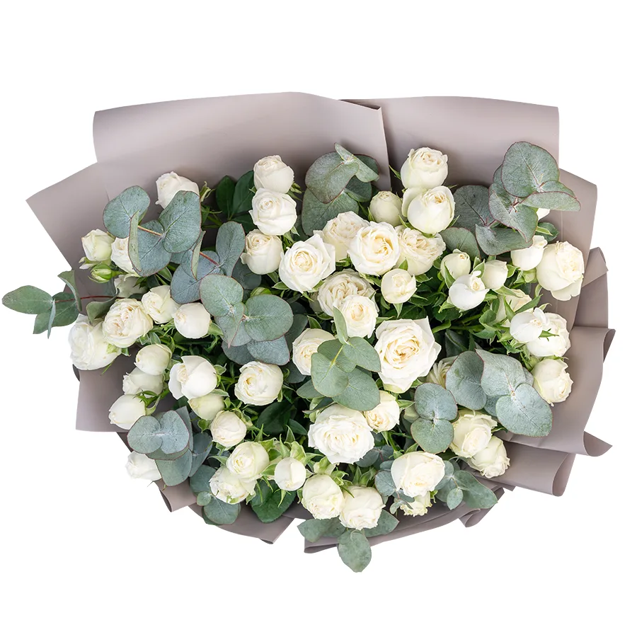 Букет из 13 белых кустовых роз Мисс Бомбастик (03117)
