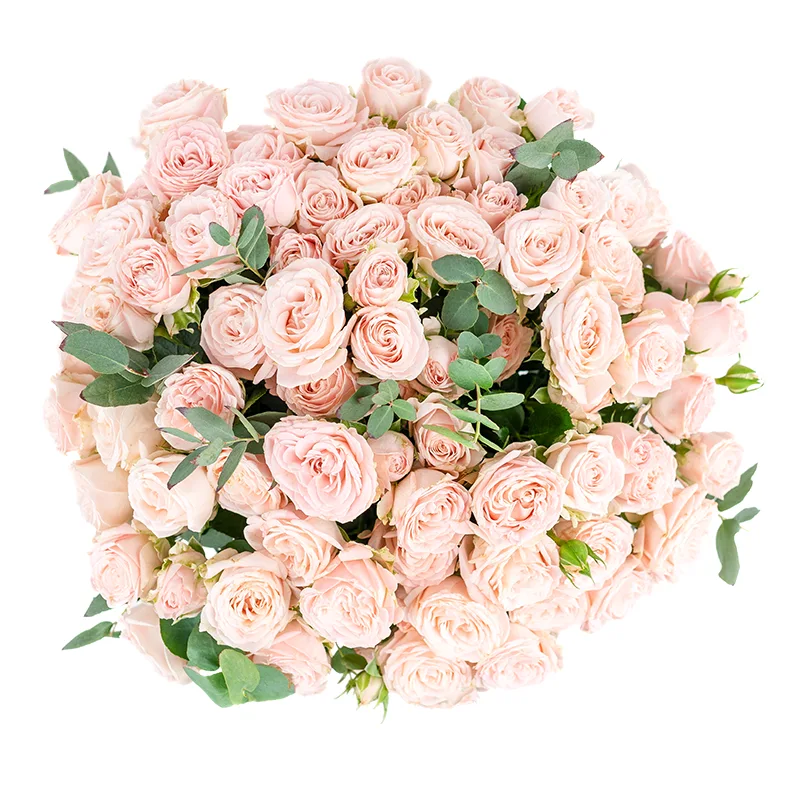 Букет из 21 розовой кустовой розы Бомбастик (01244)