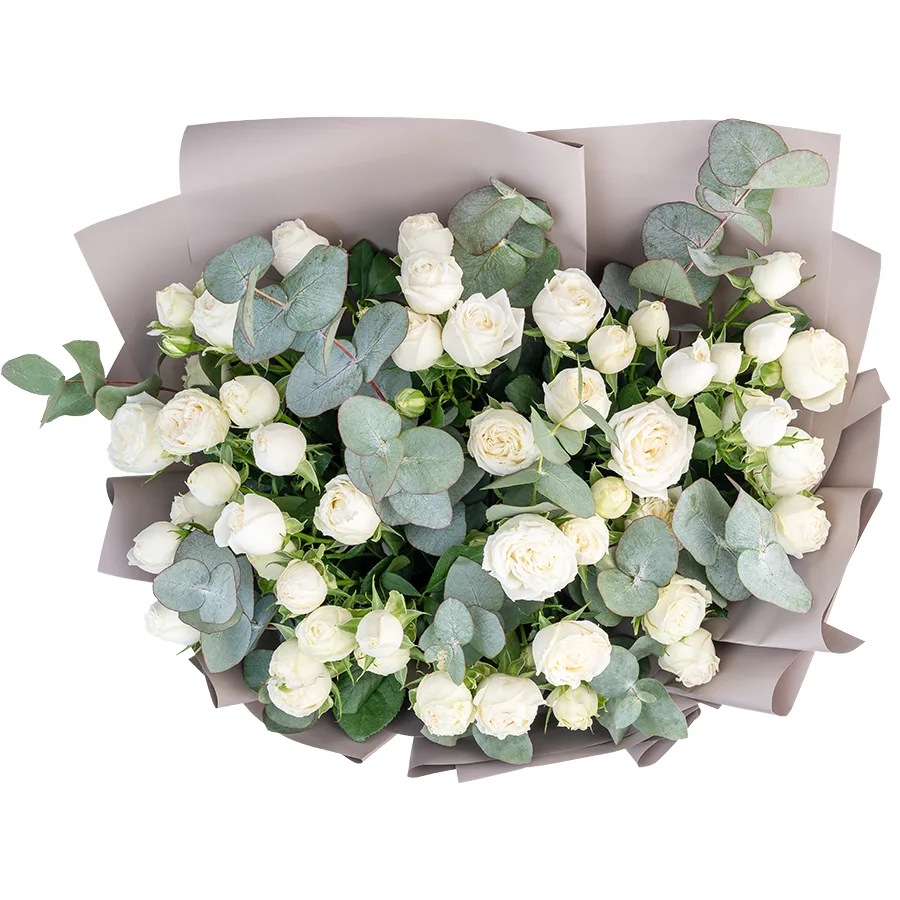 Букет из 11 белых кустовых роз Мисс Бомбастик (03118)