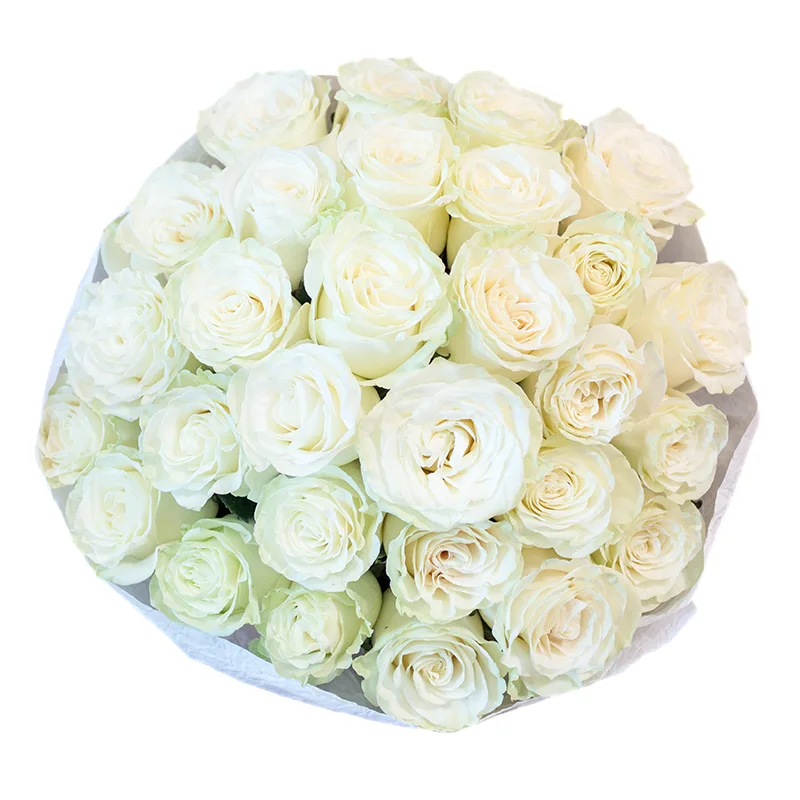 Букет из 29 белых роз Мондиаль в стиле Вечерний Ургант (00351)