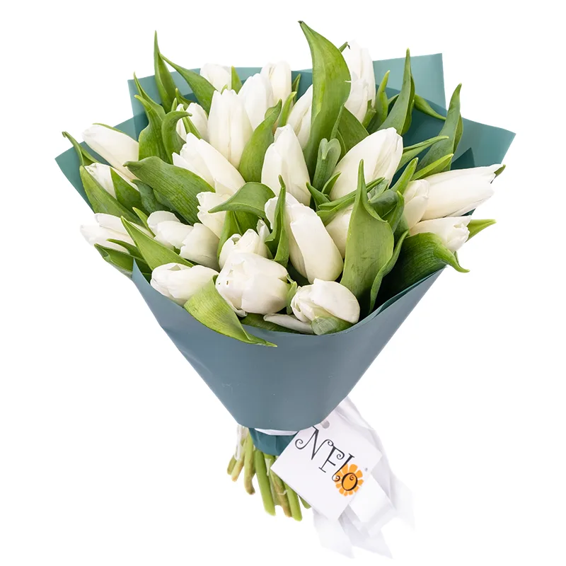 Букет из 25 белых тюльпанов (01908)