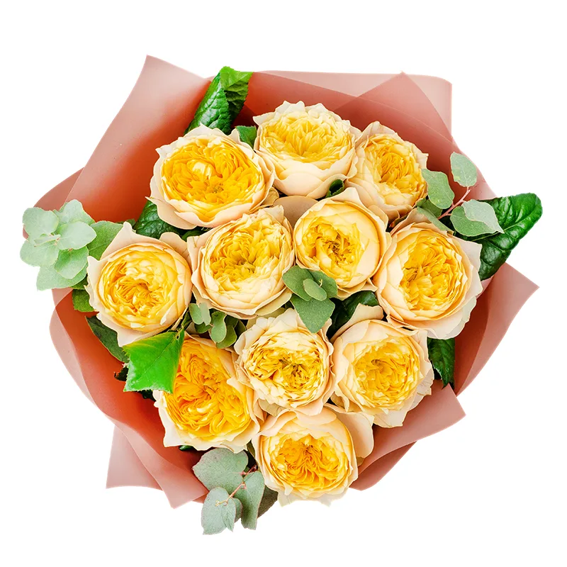 Букет из 11 пионовидных роз Голден Вувузела (01295)