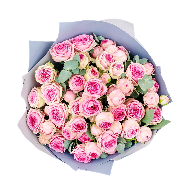 Букет из 9 розовых кустовых роз Супер Сенсейшн (01349)