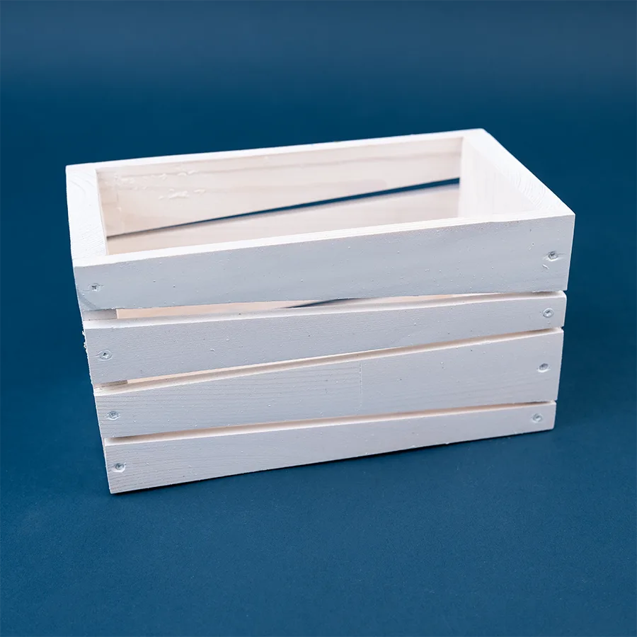Деревянный ящик белый 22х12х12 см (02903)