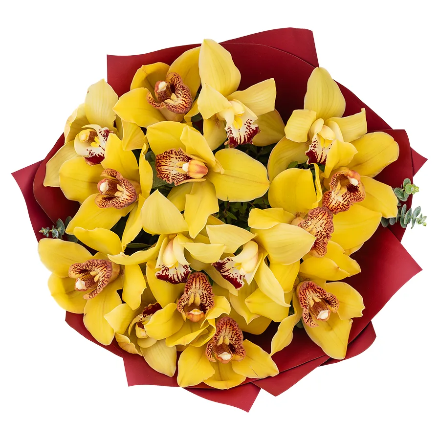 Букет из 15 желтых орхидей Цимбидиум (03069)