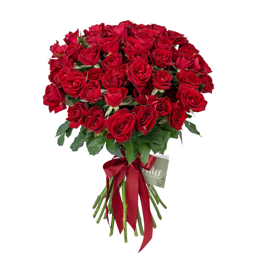 Букет из 21 бордовой кустовой розы Доминика (03078)