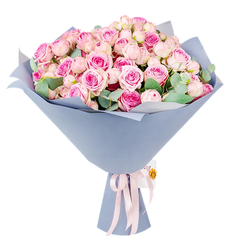 Букет из 17 розовых кустовых роз Супер Сенсейшн (01345)