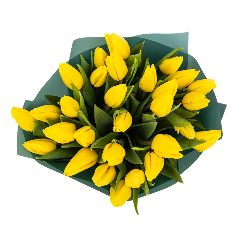 Букет из 29 желтых тюльпанов (01938)