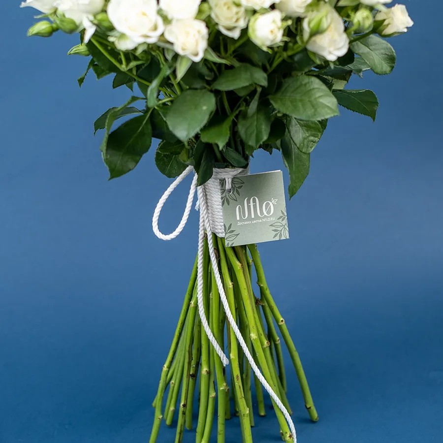 Букет из 29 белых кустовых роз Сноуфлейк (02121)