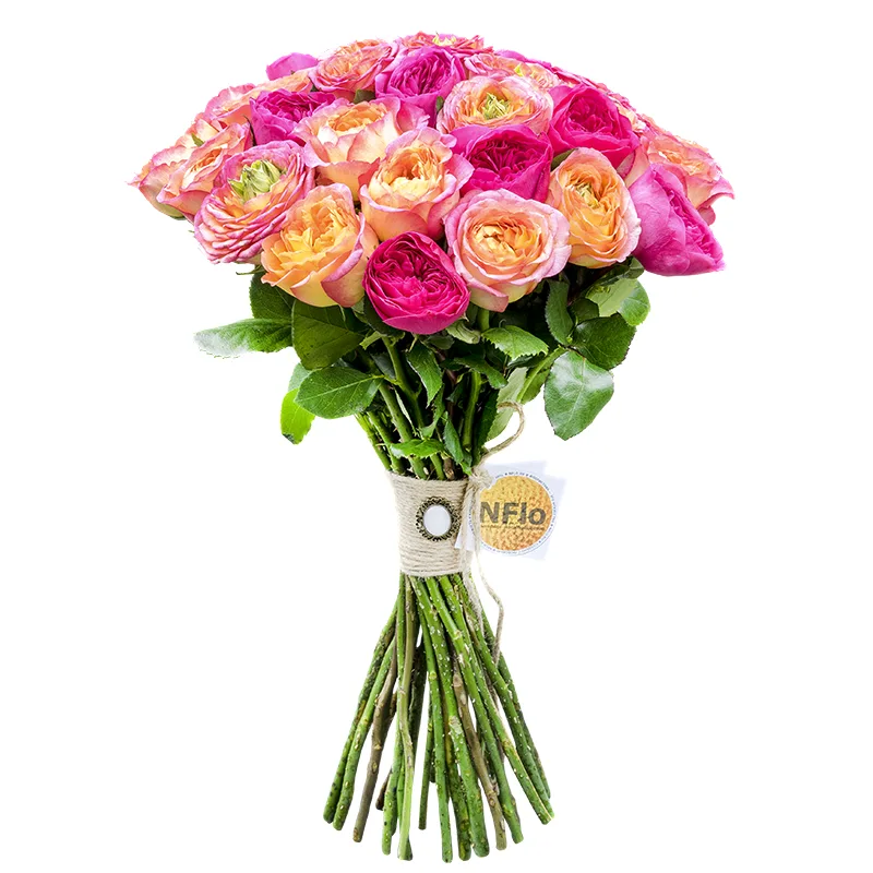 Букет из 31 пионовидной розы Гудини и Баронес (00565)