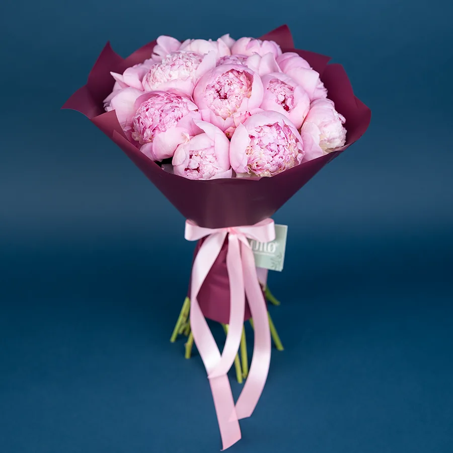 Букет из 15 светло-розовых пионов Энджел Чикс (02574)