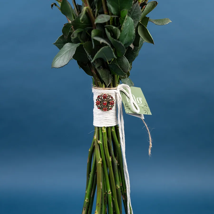 Букет из 21 садовой кремовой розы Башфул (03843)