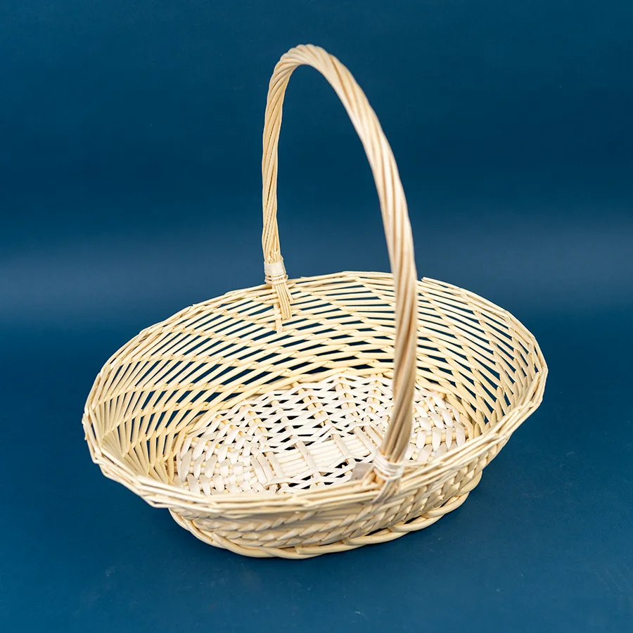 Корзина ивовая овальная белая 46х34х13х40 см (03410)