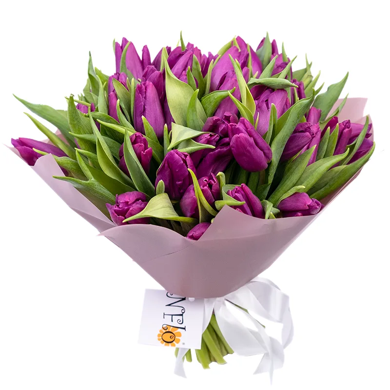 Букет из 49 фиолетовых тюльпанов (01912)