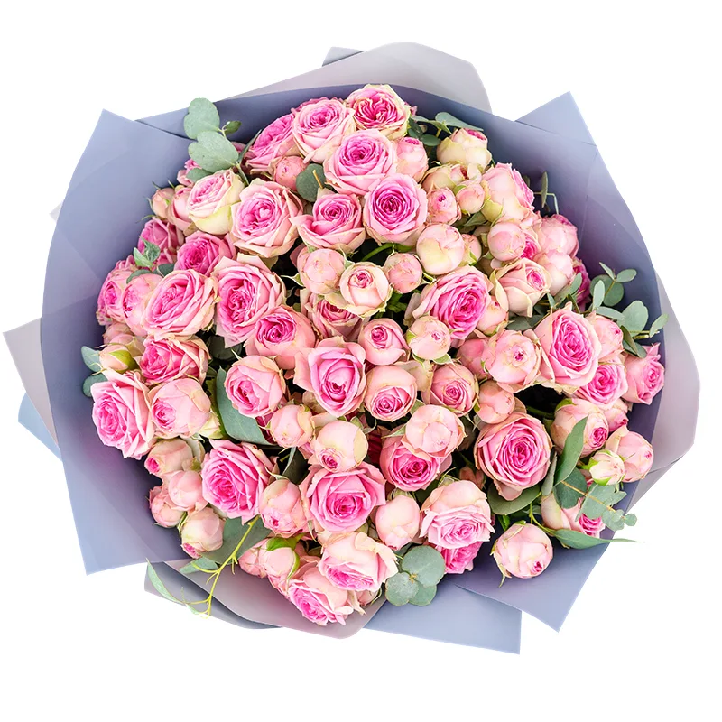 Букет из 17 розовых кустовых роз Супер Сенсейшн (01345)