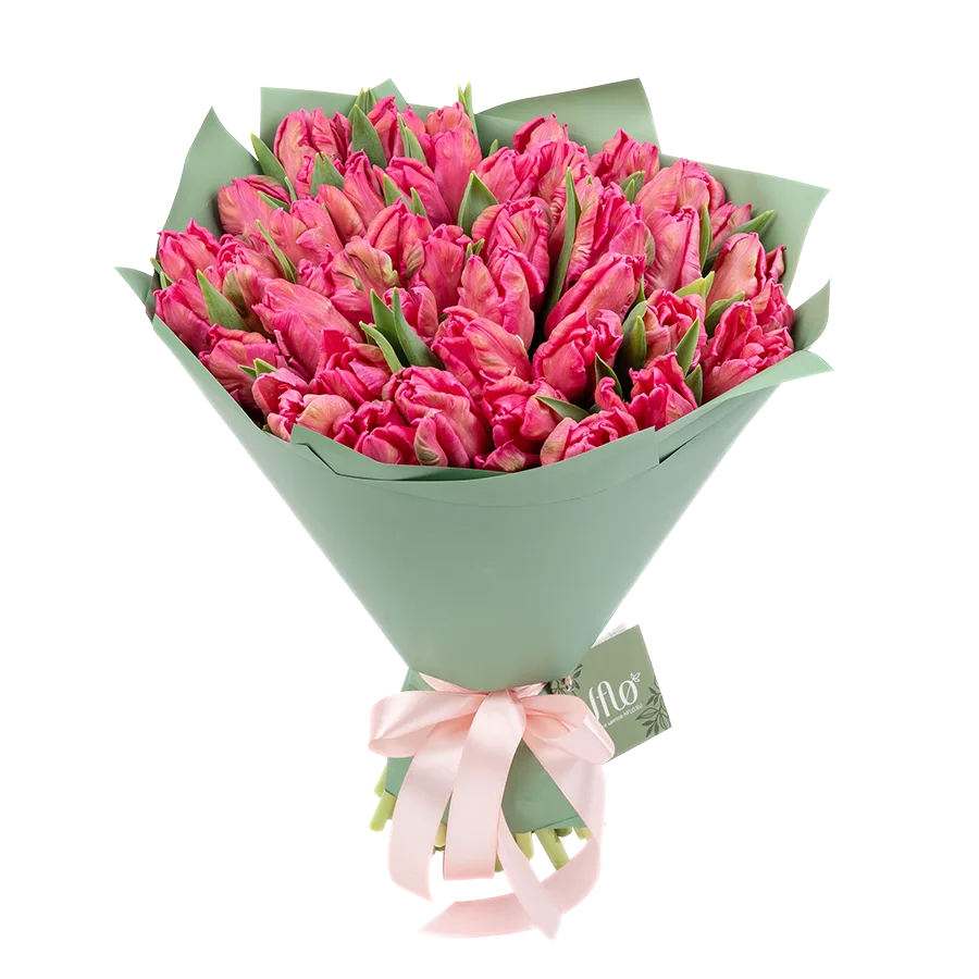 Букет из 45 розовых попугайных тюльпанов Марвел Пэррот (02056)