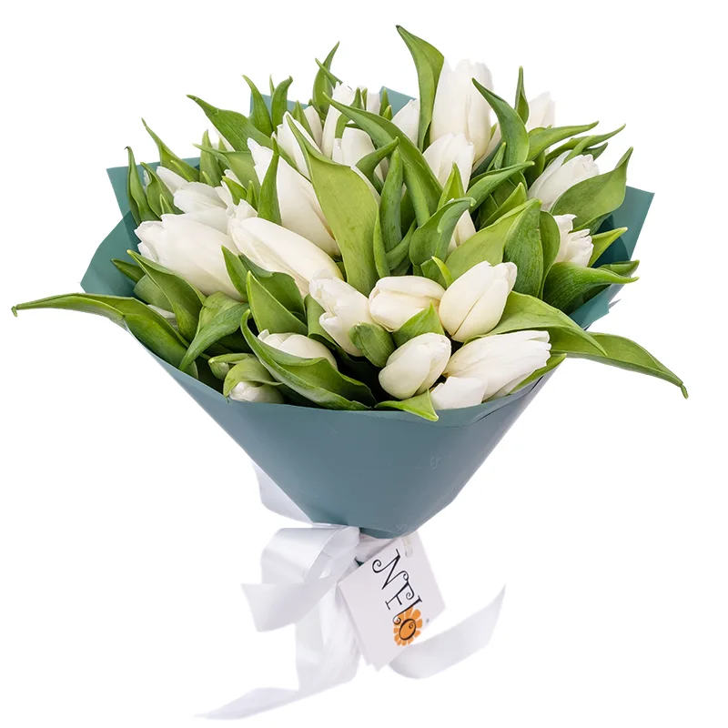 Букет из 35 белых тюльпанов (01903)
