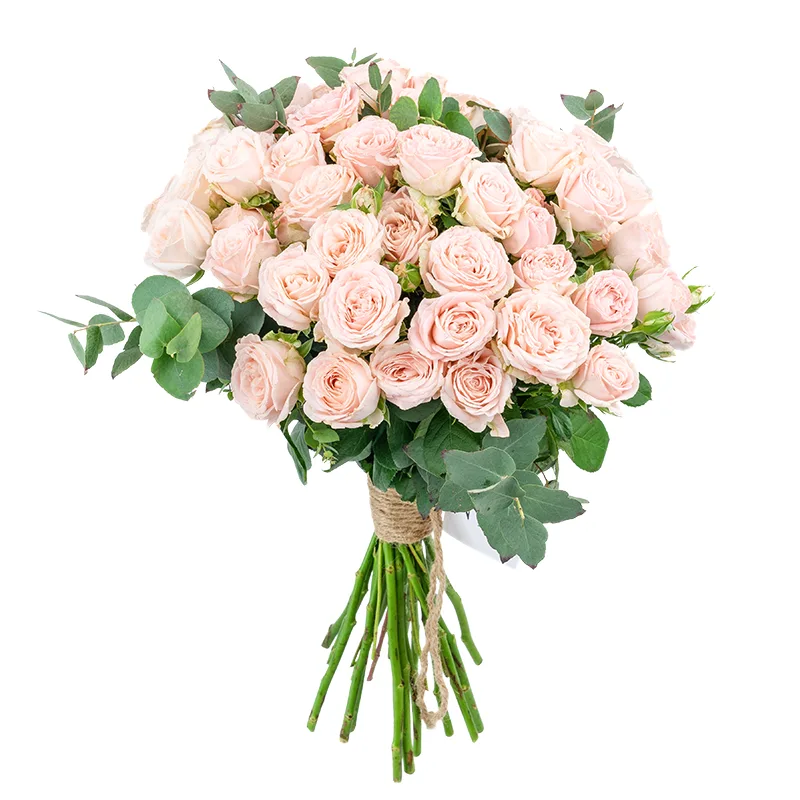 Букет из 19 розовых кустовых роз Бомбастик (01245)