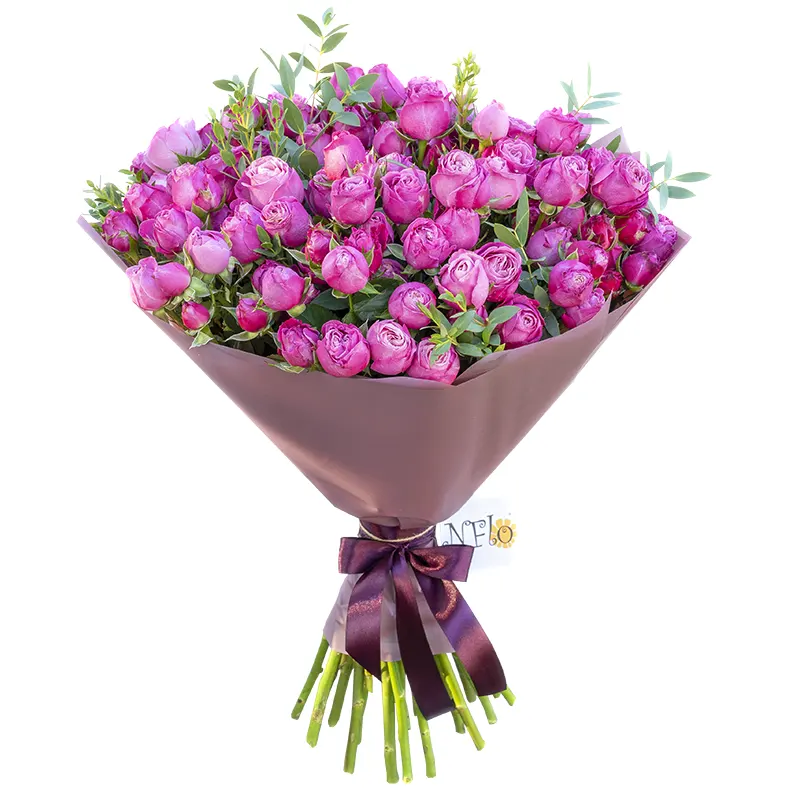 Букет из 19 малиновых кустовых роз Леди Бомбастик (01119)