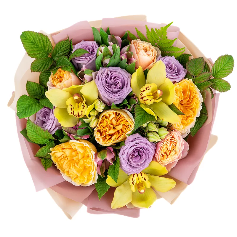 Букет из роз, орхидей и альстромерий (01722)