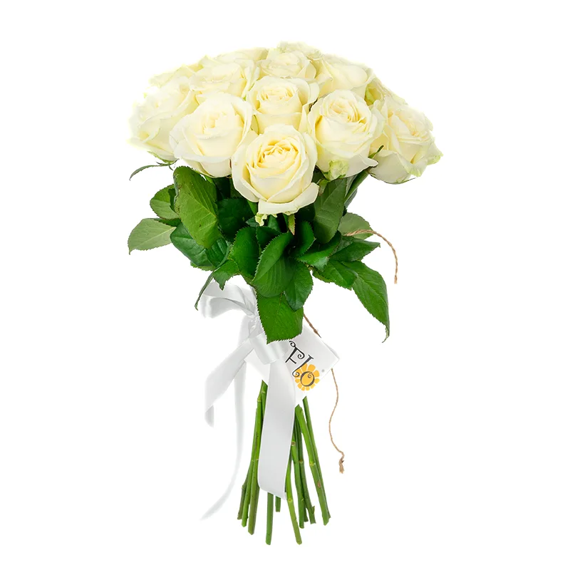 Букет из 15 белых роз Аваланж (01139)