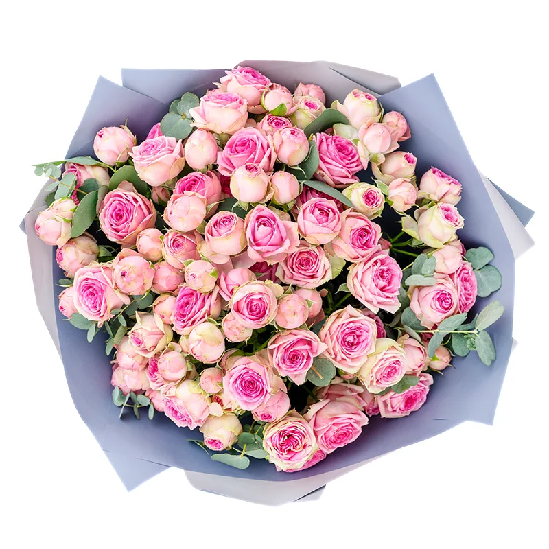 Букет из 13 розовых кустовых роз Супер Сенсейшн (01347)