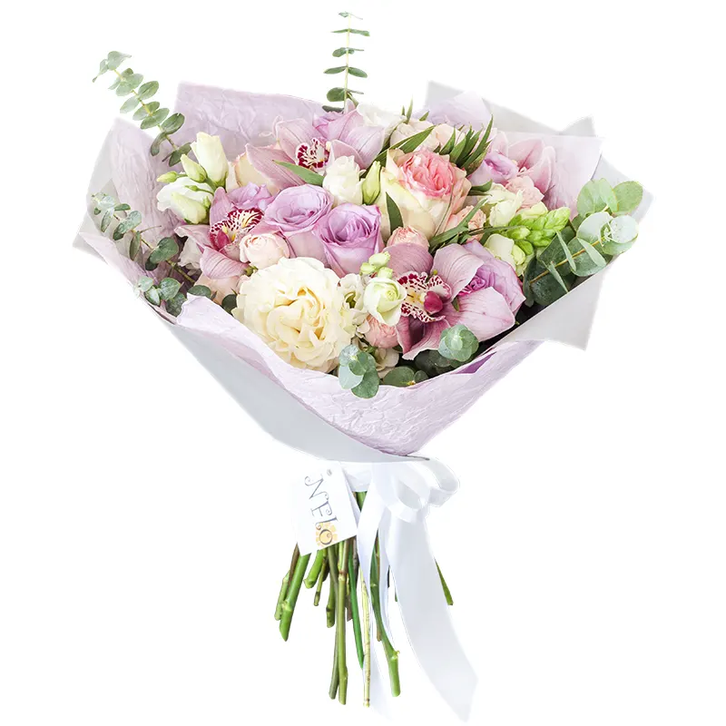 Букет из роз, орхидей и эустом (01033)