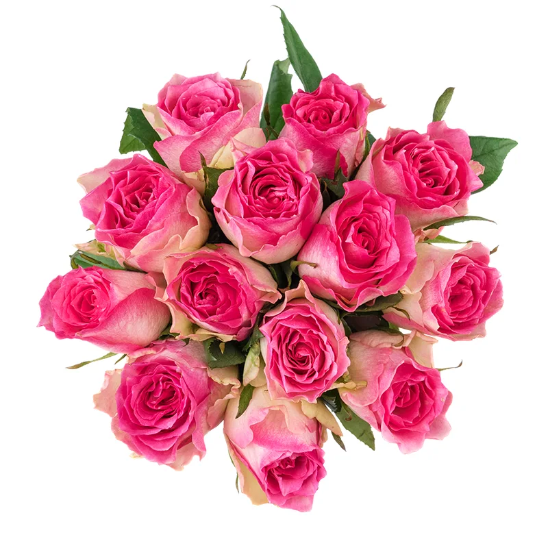 Букет из 13 бело-розовых роз Малибу (01442)