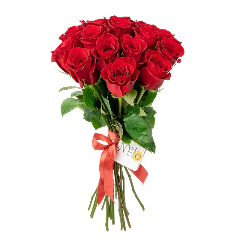 Букет из 15 красных роз Фридом (01147)