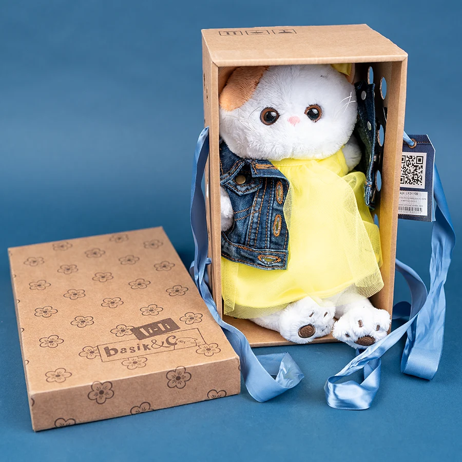 Кошечка Ли-Ли в джинсовом жилете и желтом платье 24 см LK24-109 (03756)