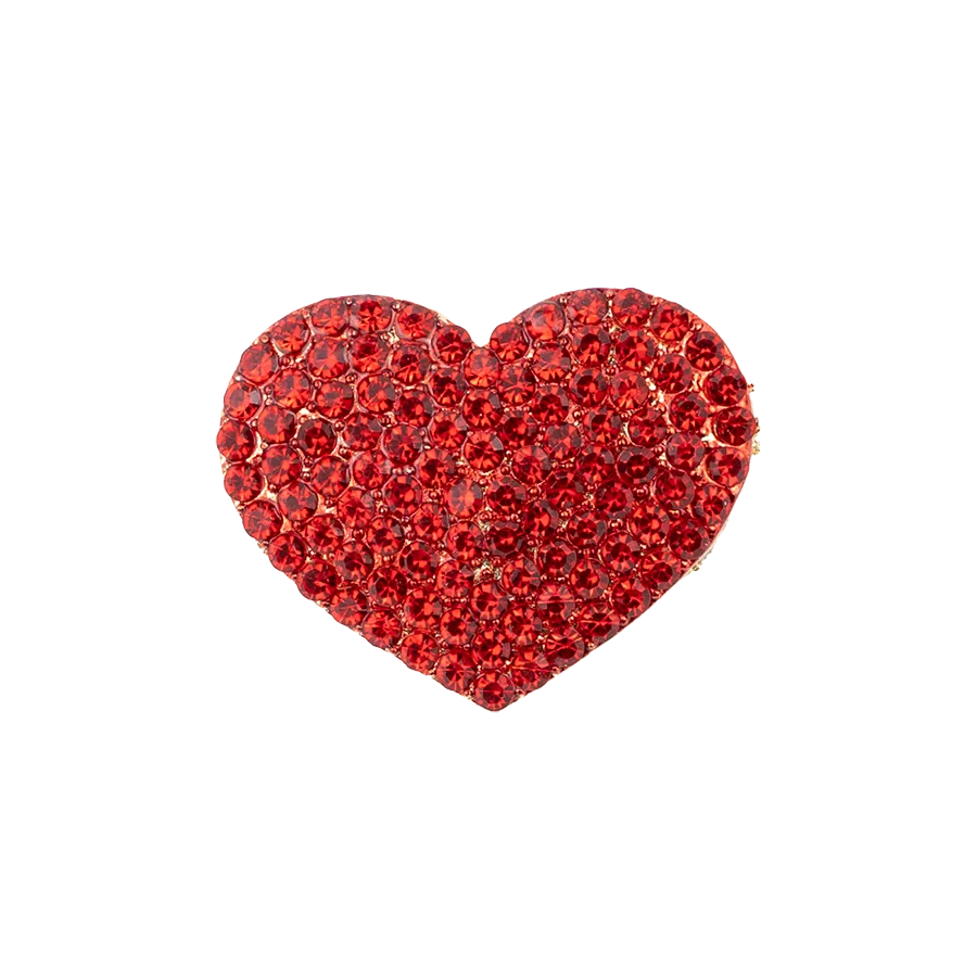 Брошь сердечко красное (00952)