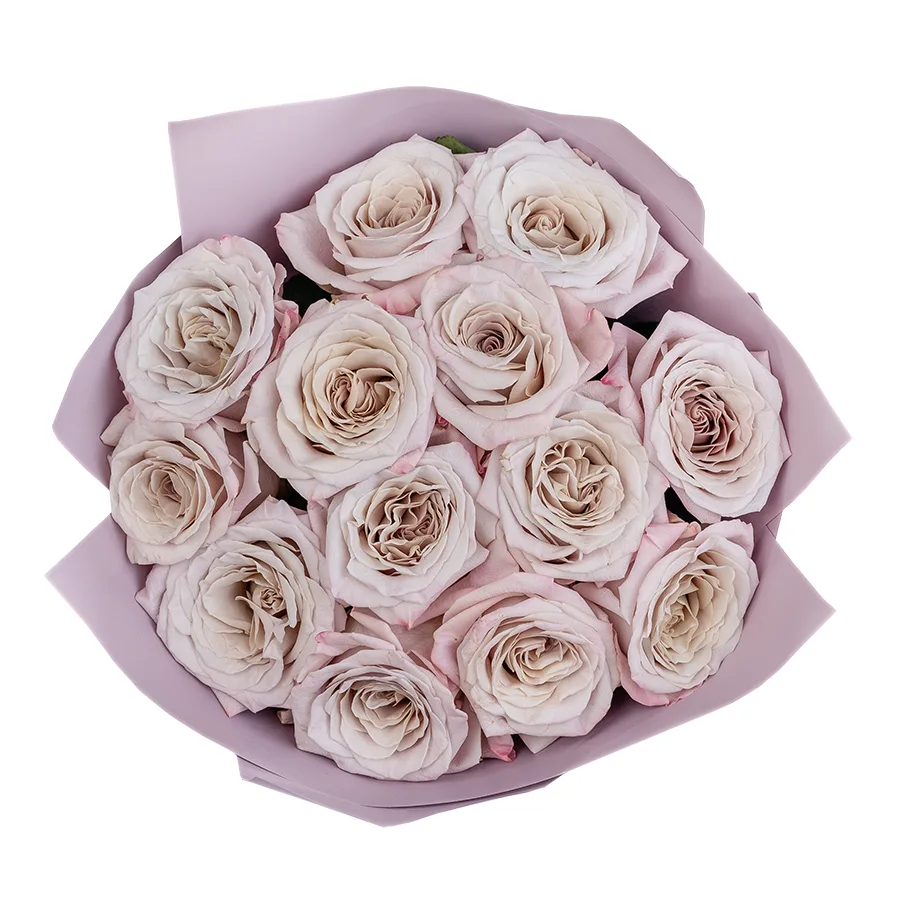 Букет из 13 серебристо-лавандовых садовых роз Мента (02565)