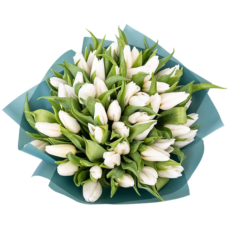 Букет из 47 белых тюльпанов (01897)
