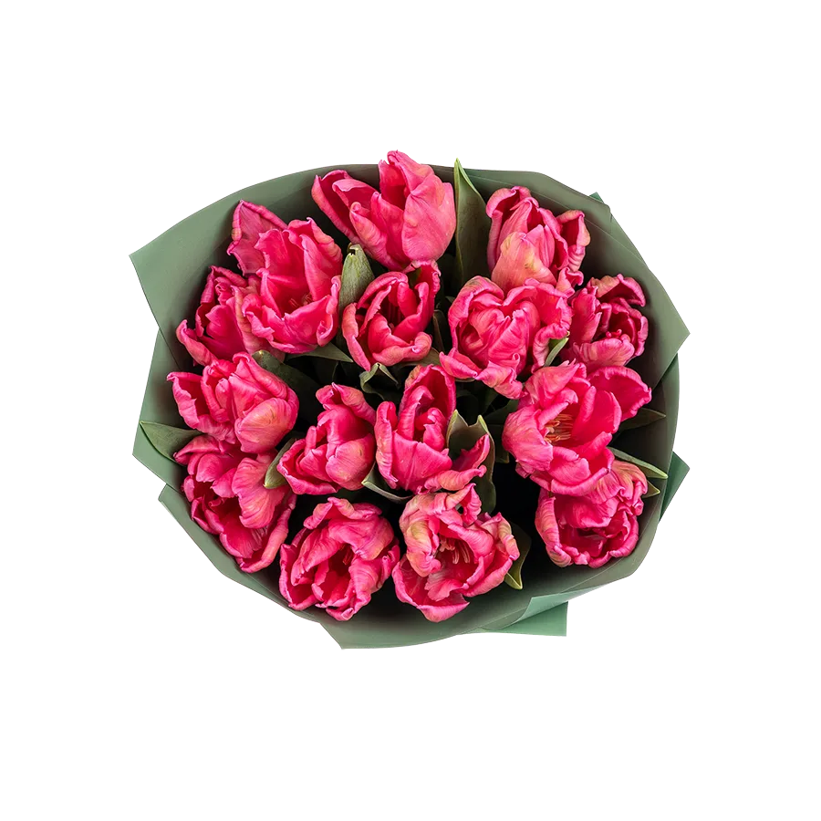 Букет из 15 розовых попугайных тюльпанов Марвел Пэррот (02068)