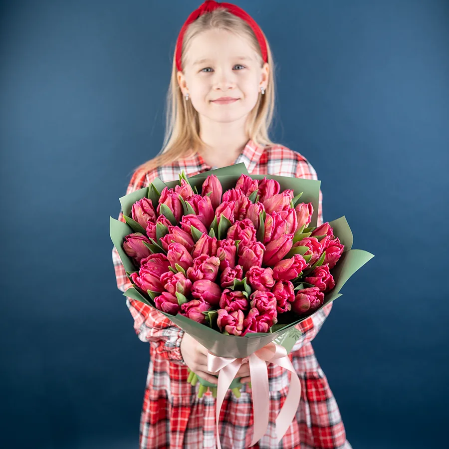 Букет из 45 розовых попугайных тюльпанов Марвел Пэррот (02056)