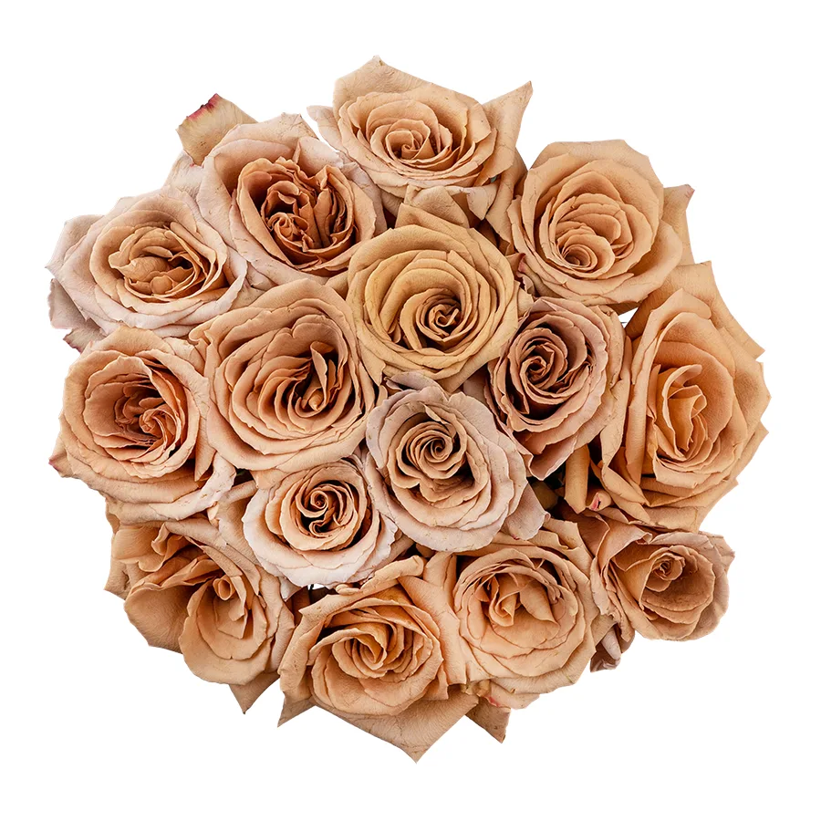 Букет из 15 кофейно-карамельных роз Тоффи (02949)