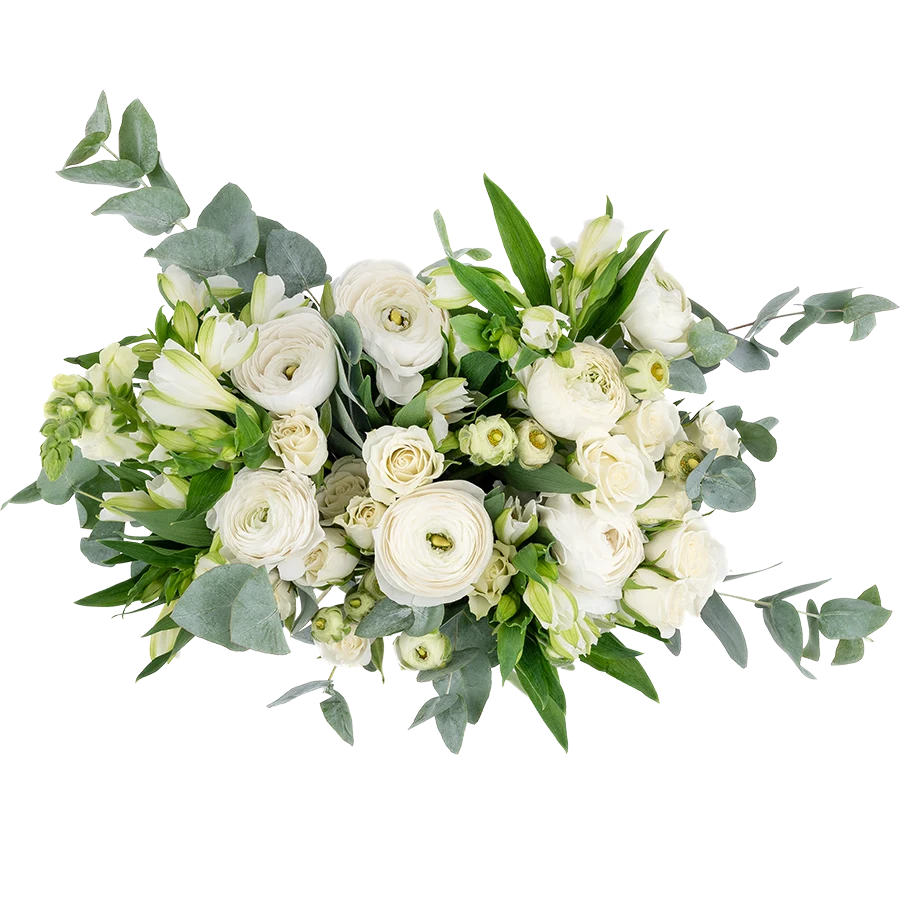 Букет из ранункулюсов, кустовых роз и альстромерий (03670)