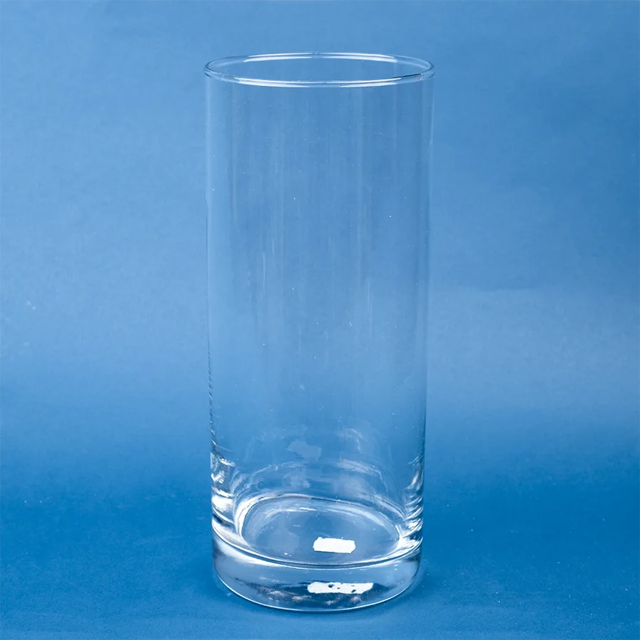 Ваза цилиндр стеклянная прозрачная Ø12x30 см (00587)