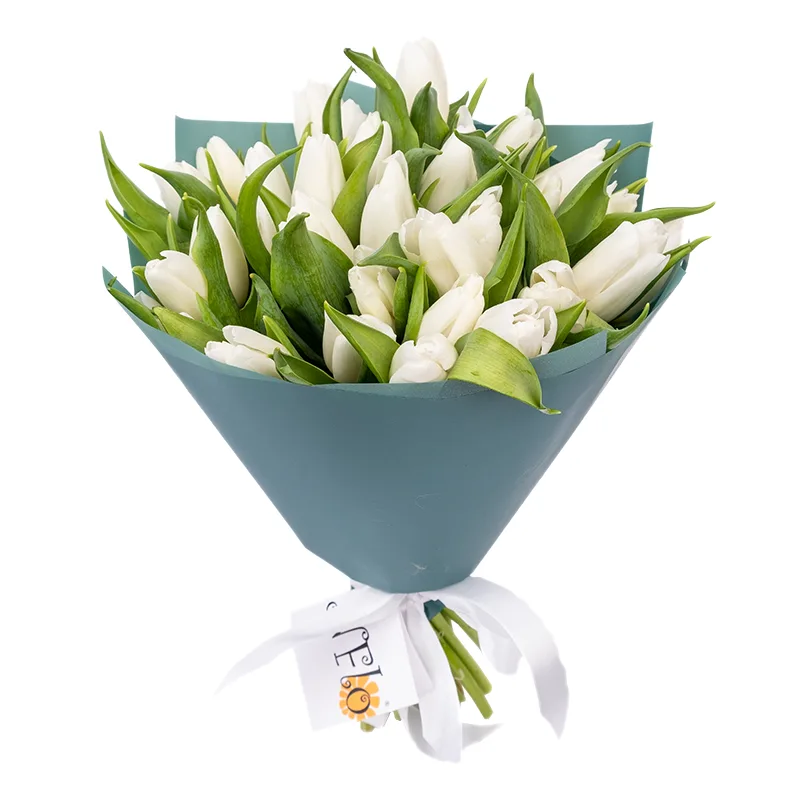 Букет из 29 белых тюльпанов (01906)