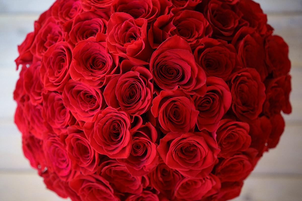 Букет из 61 красной розы (00608)