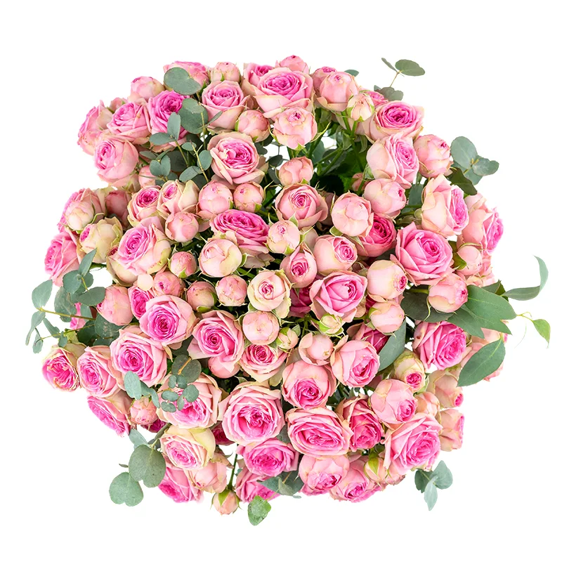 Букет из 19 розовых кустовых роз Супер Сенсейшн (01344)